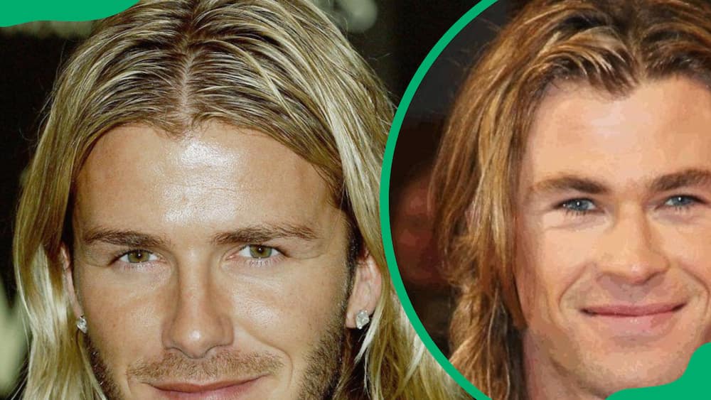 Defined middle part men hairstyle
