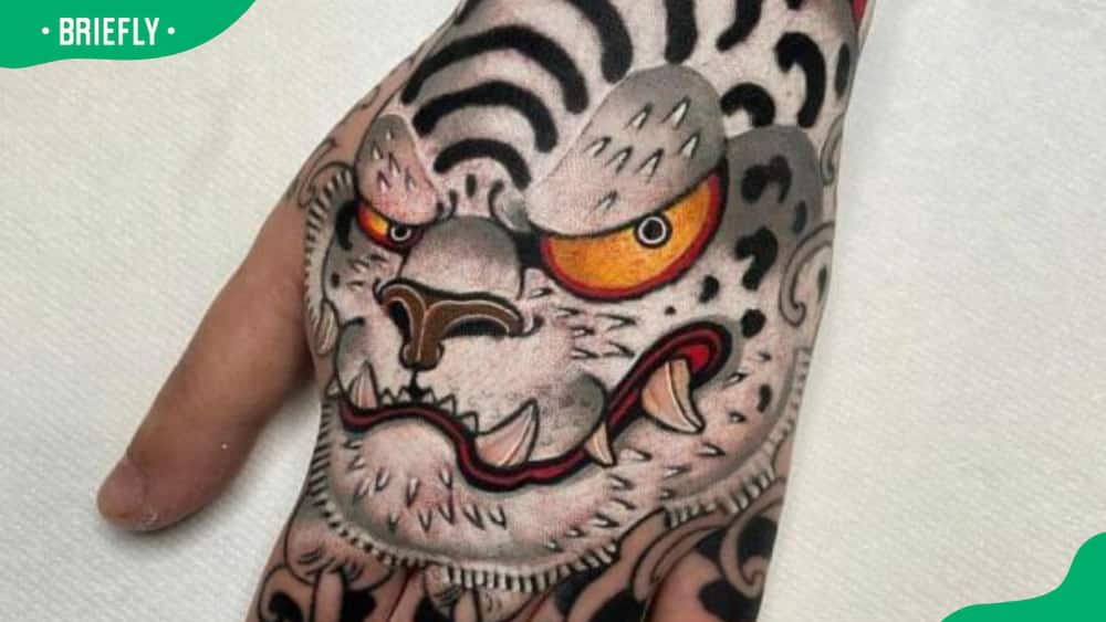 White tiger Japanese tattoo design