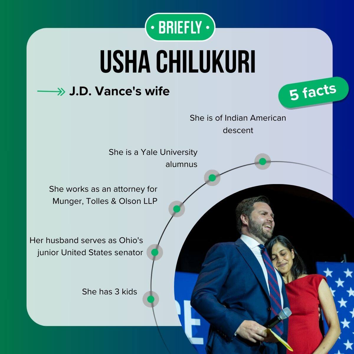 Meet J.D. Vance's Wife: All About Usha Chilukuri Vance - Briefly.co.za