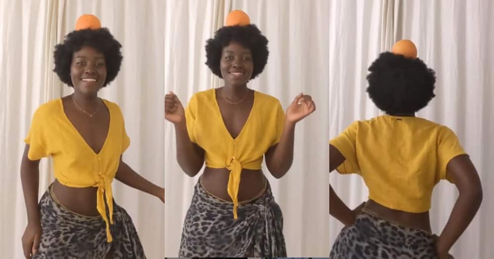 Lupita Nyong'o leaves fans thirsty with sensual waist moves with fruit on her head