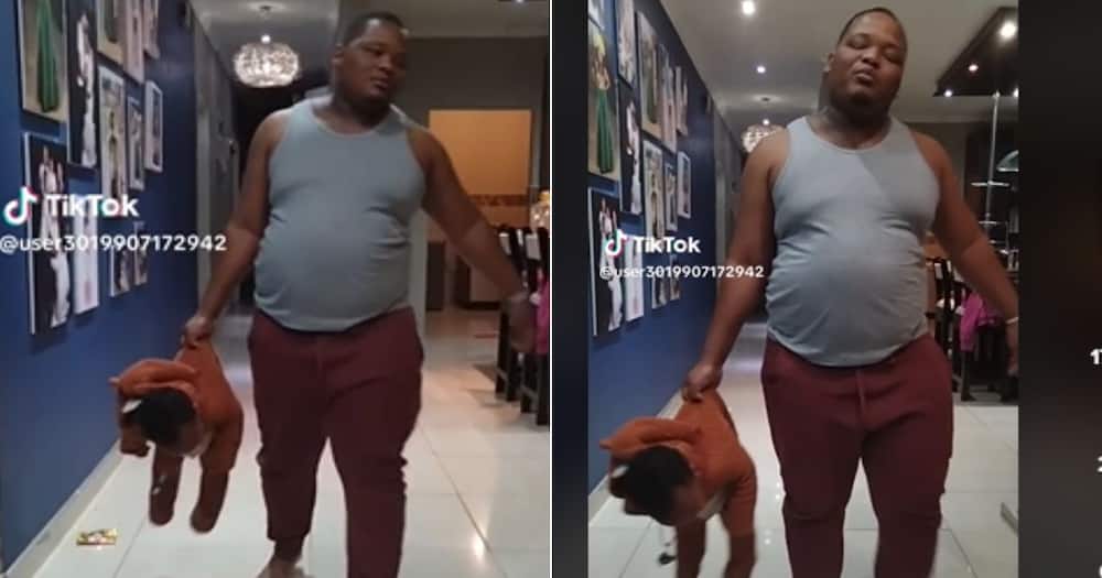 Father on TikTok carries baby in hilarious way