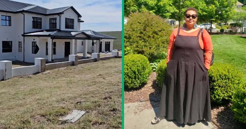 Woman builds dream house in her village.