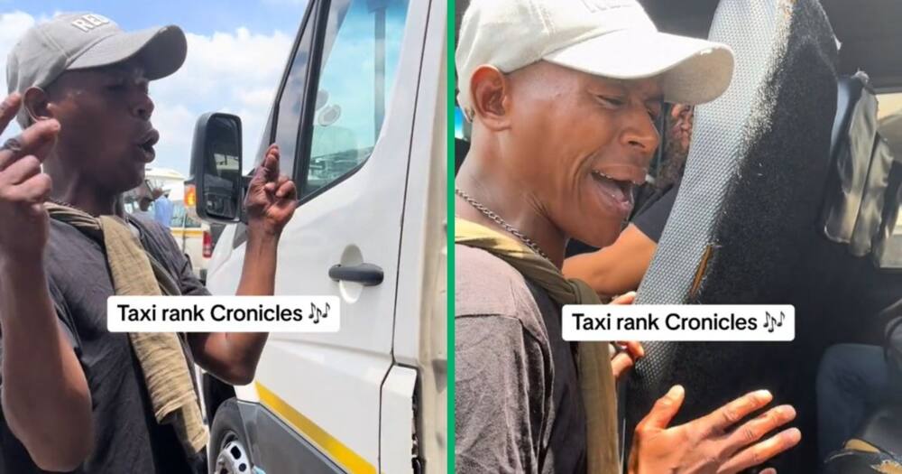 A talented singer was recorded belting a song at a taxi rank