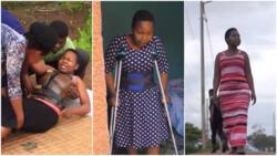 Young lady who broke her back 8 years ago walks again in emotional video
