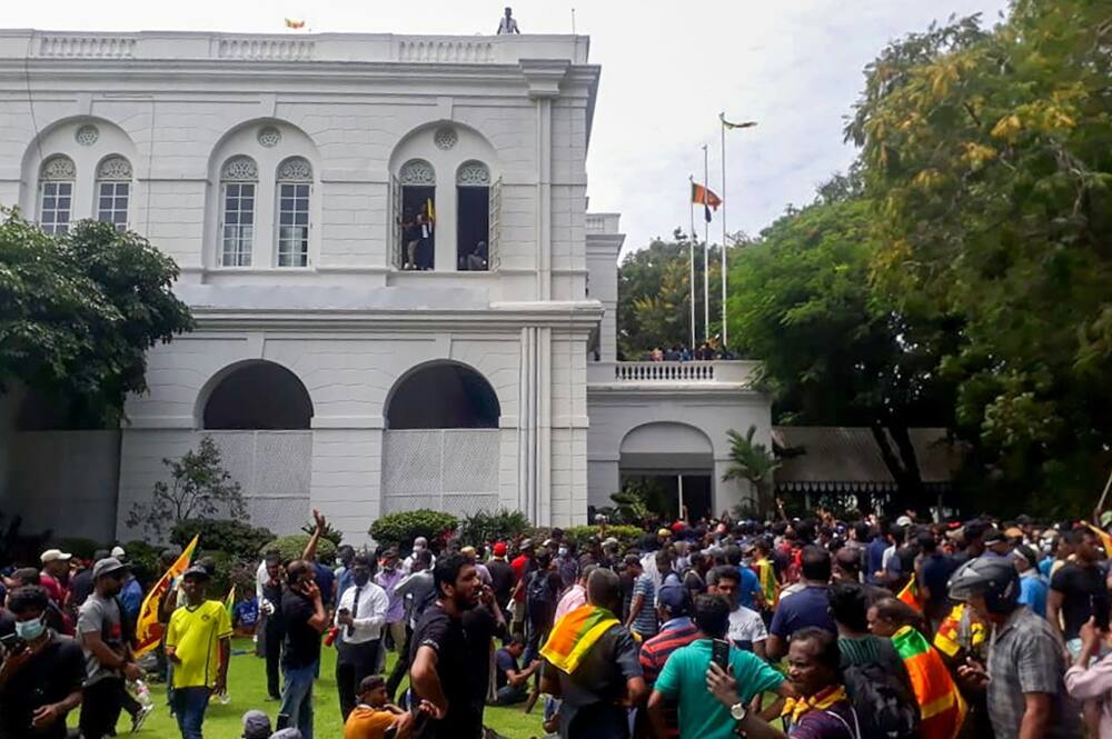 Sri Lanka's President Gotabaya Rajapaksa fled his official residence shortly before protesters stormed and overran the compound Sri Lanka's President Gotabaya Rajapaksa fled his official residence shortly before protesters stormed and overran the compound