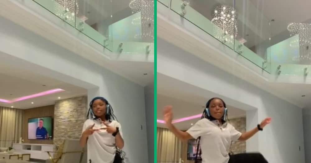 TikTok video of girl dancing in mansion