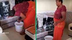 Domestic worker cleaning TV and speakers with water leaves employer fuming