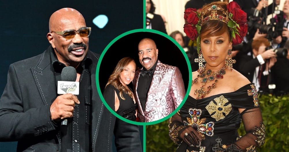Steve Harvey speaking at Invest Fest at Georgia World Congress Centre, Steve and Majorie Harvey attending Trifecta Gala and Marjorie at Heavenly Bodies: Fashion & The Catholic Imagination Costume Institute Gala.
