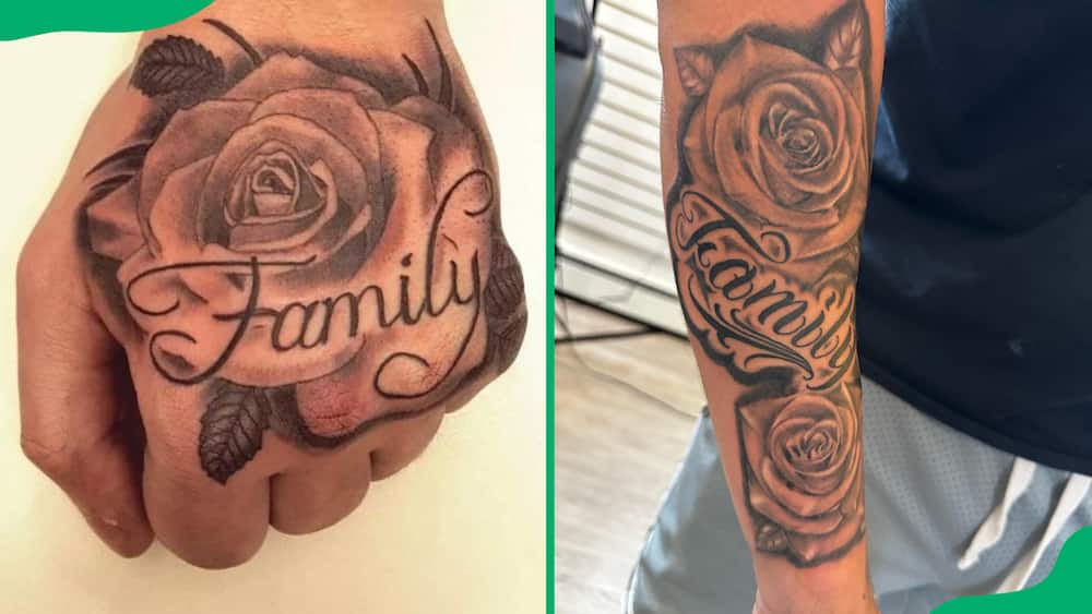 Family rose tattoo