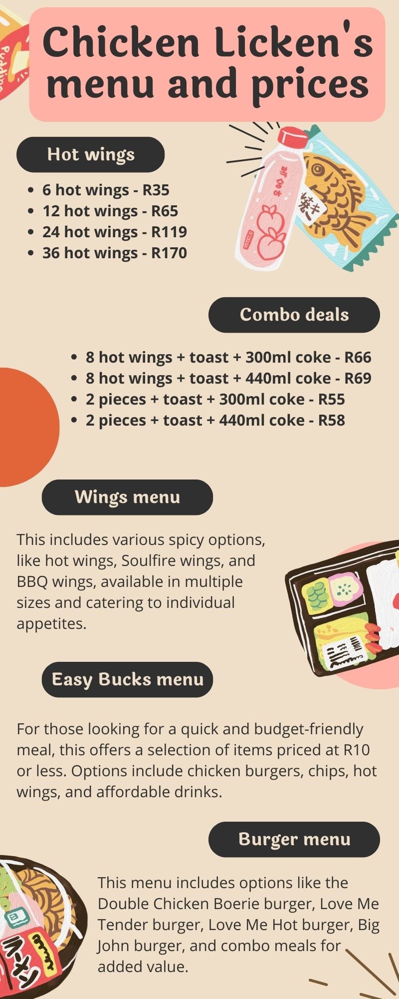 Chicken Licken's menu and prices