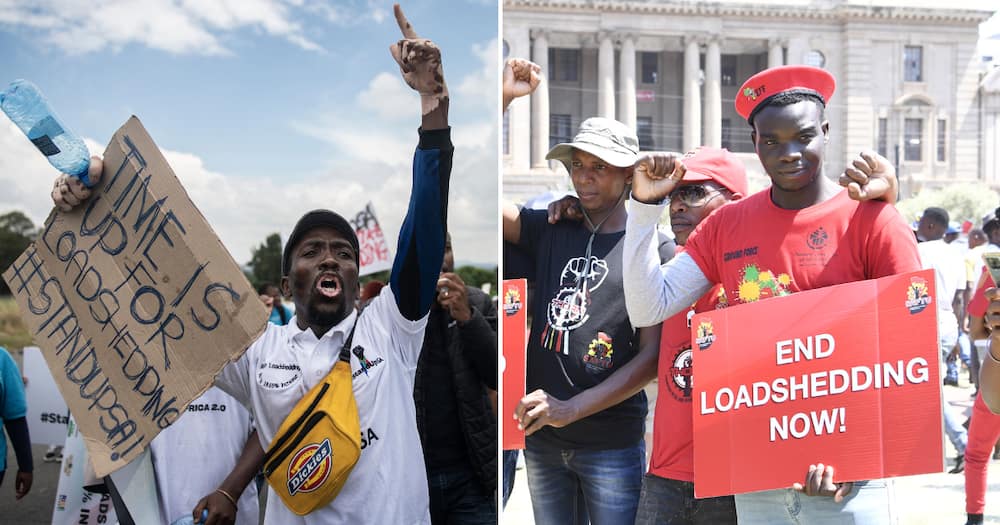 Protesters during the national shutdown protest on March 20, 2023 in Pretoria