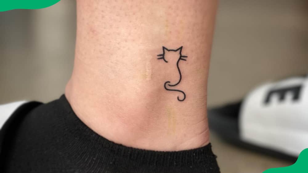 Cat outline tattoo