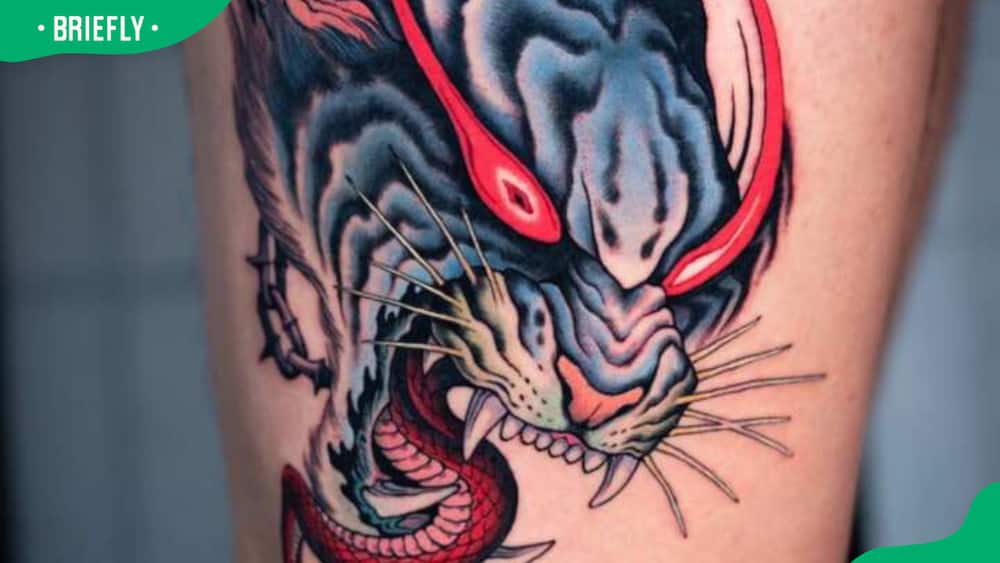 Japanese tiger and dragon tattoo