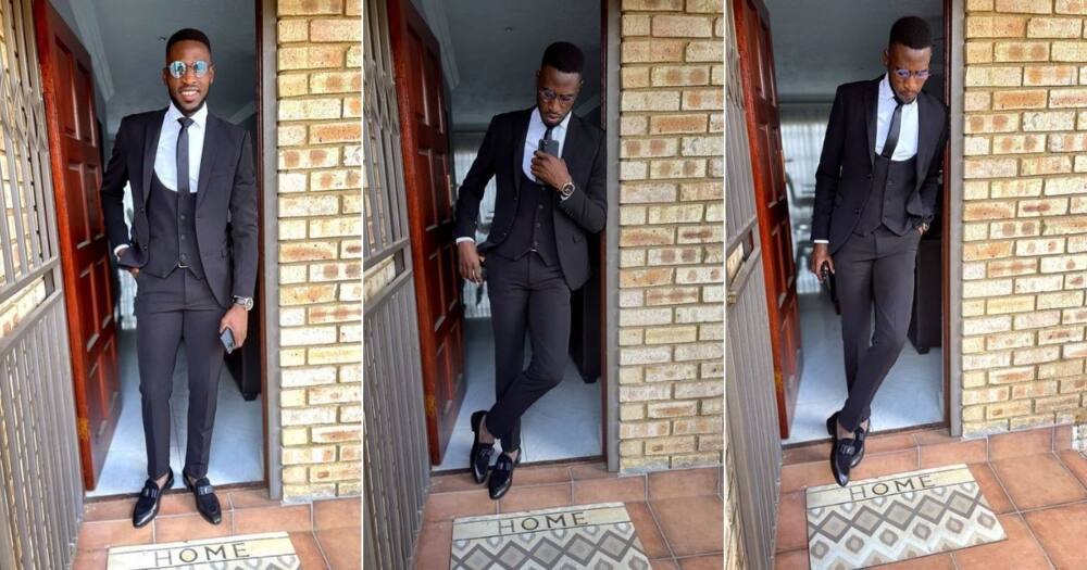 Orlando Pirates midfielder Fortune Makaringe has impressed his fans in a stylish suit on social media. Image: Instagram