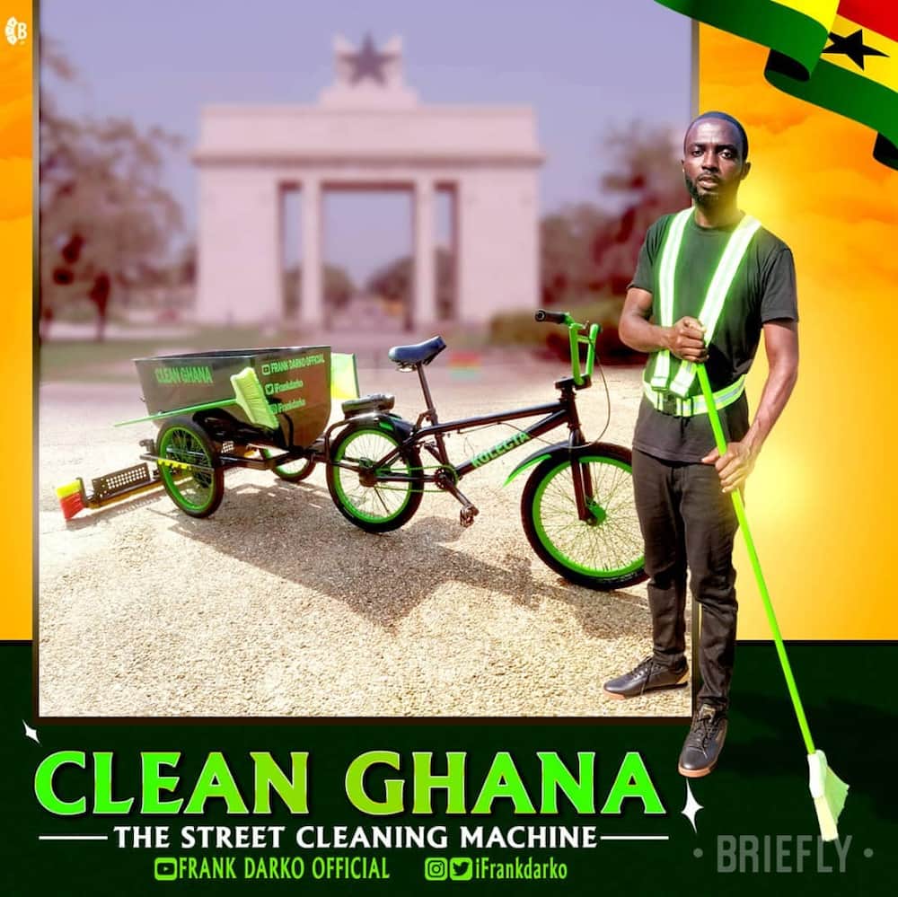 Ghanaian who built bicycle that moves on water invents sweeping bike