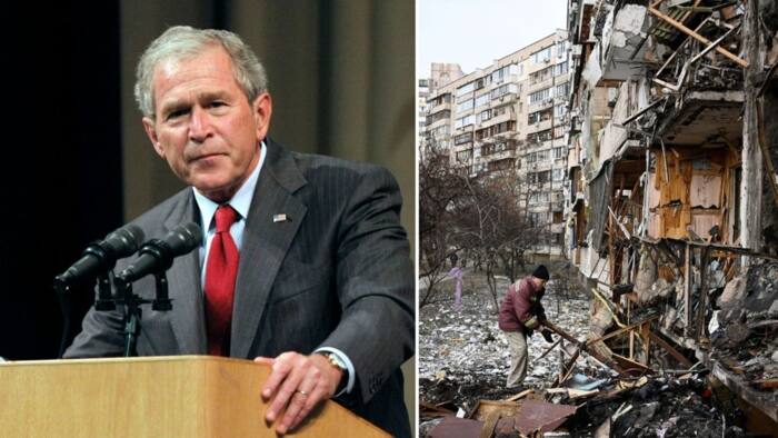 Former US president George Bush makes blunder during discussion, calls Ukraine, Iraq, says the war is brutal