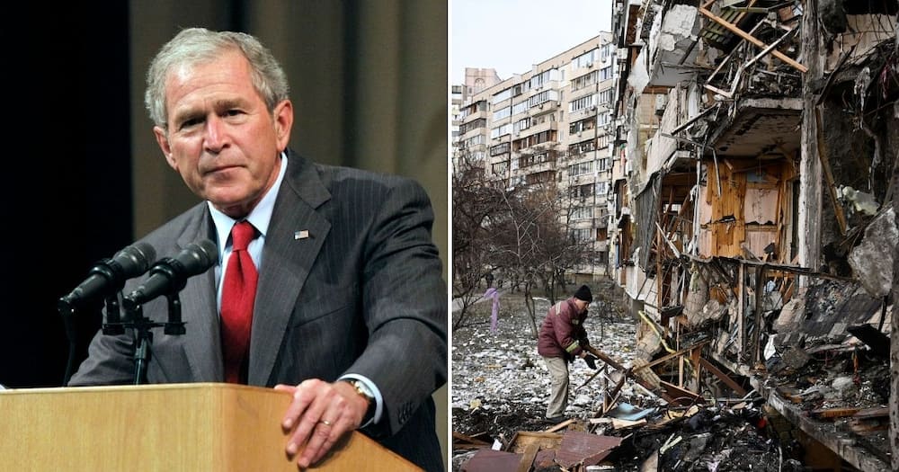 George Bush, former US president, blunder, Ukraine, Iraq, America