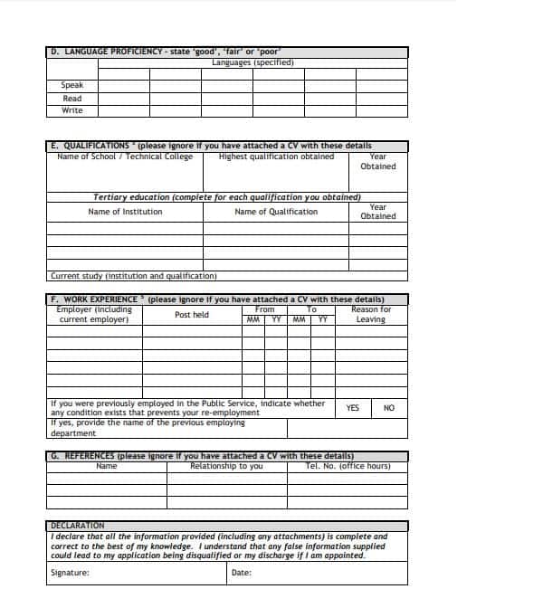Z83 form: word form, pdf form download, how to fill it and example of filled form