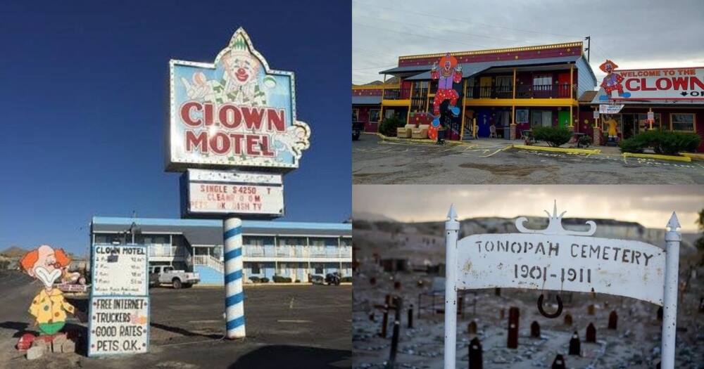 Clown Motel, cemetery, creepy, scary, eerie, viral post, trending news, traveling, Nevada, USA
