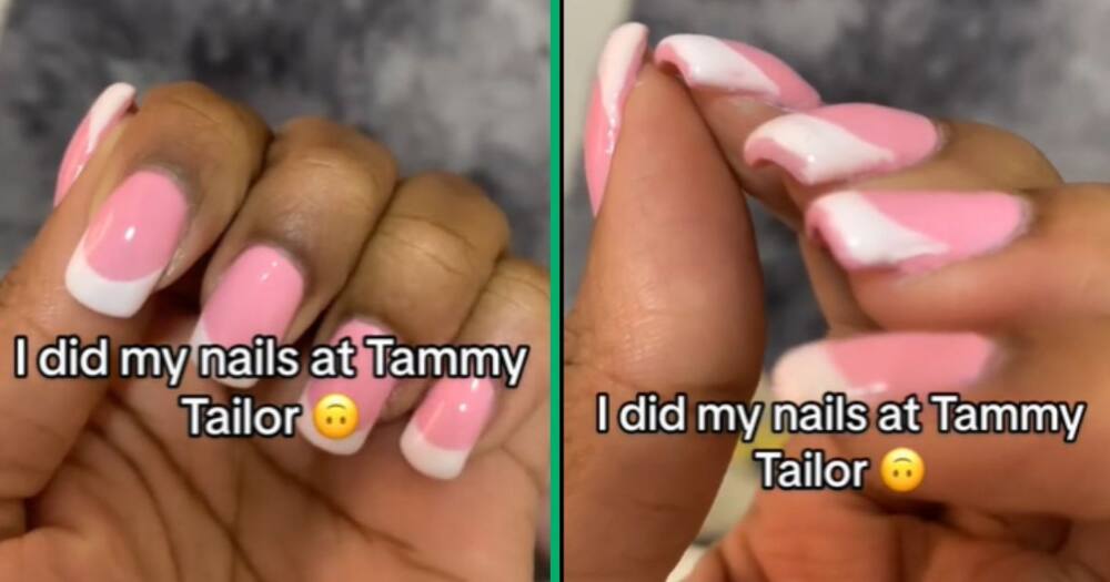 TikTok video of woman upset of Tammy Taylor manicure