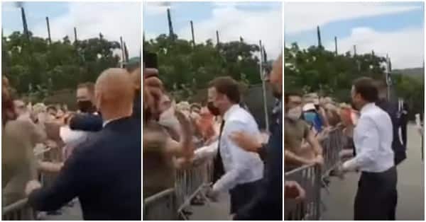 Commotion as Angry Man Slaps French President Macron in the Face ...