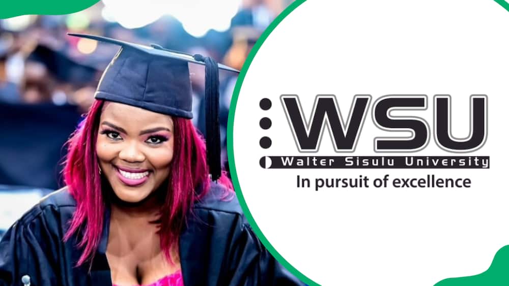 WSU logo and a graduate student