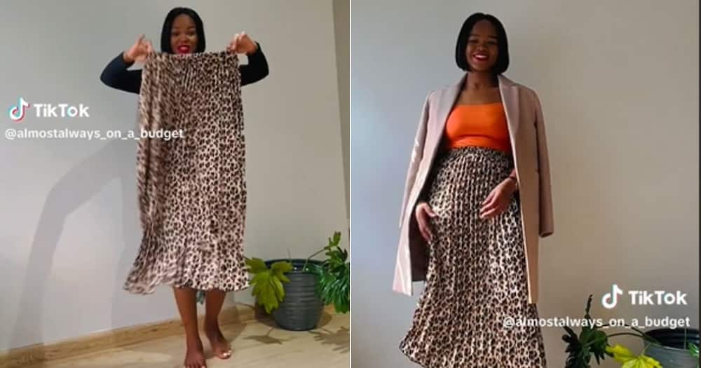 Woman styles Mr Price skirt for winter throughout the week