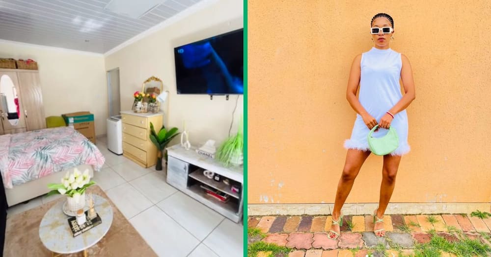 A Gauteng woman stunningly decorated her limited-spaced backroom and left Mzansi impressed.
