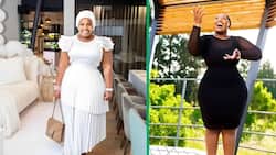 Reality TV star LaConco shows off snatched waist in gorgeous blue and white dress
