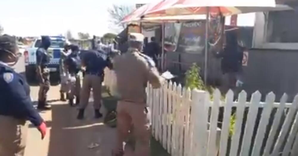 Clip of Cops Breaking Down Kasi Business Leaves Mzansi Outraged