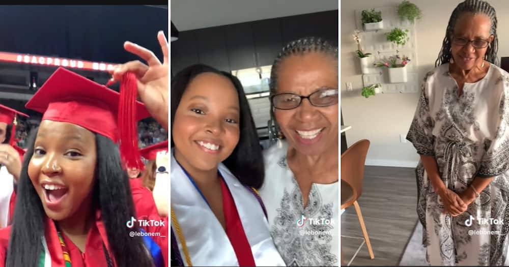 Girl graduates, and grandmother is proud