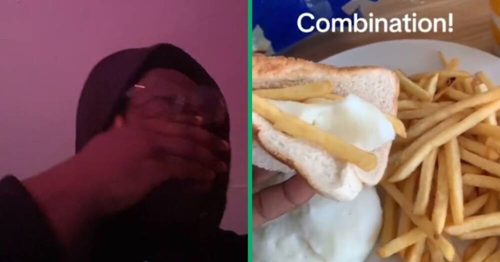 Pap, chips and bread meal in TikTok video