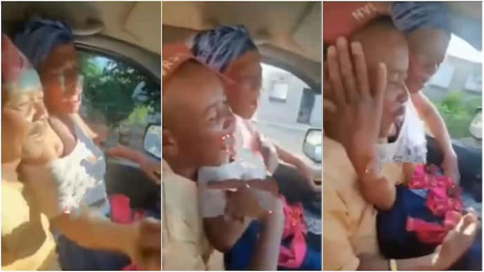 Couple show themselves love inside car, man 'laps' his wife as they sing Judy's Can't Be With You Tonight