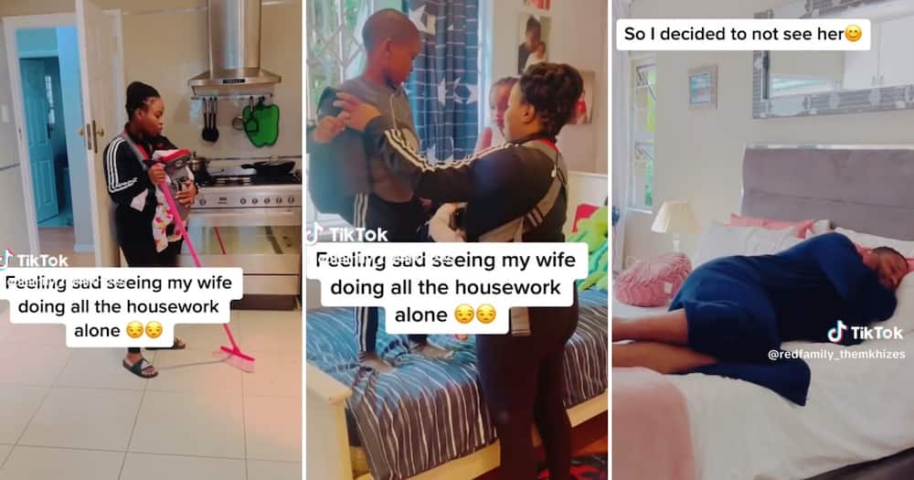 A spoof video of a husband not helping with household chores and children gets people's attention online