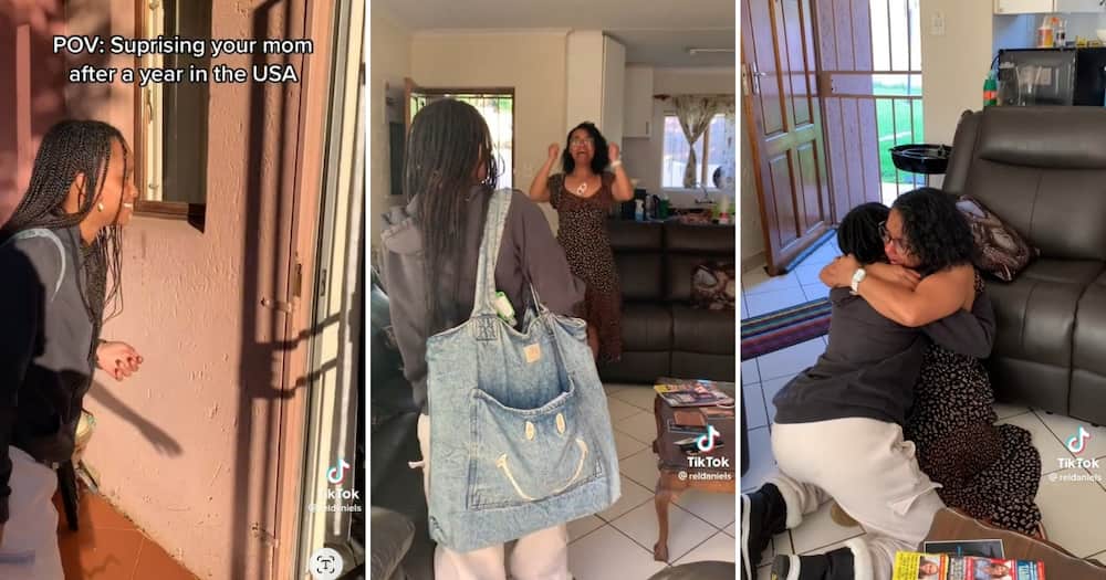 SA woman surprises her mother after her trip to the US