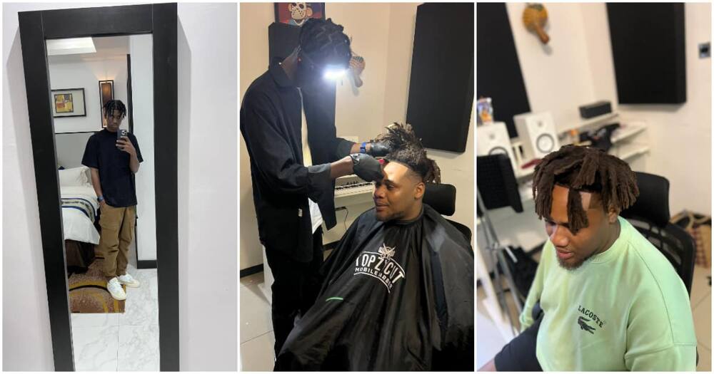 Adeyinka, barber who learnt ot cut online, BNXN, employs his services