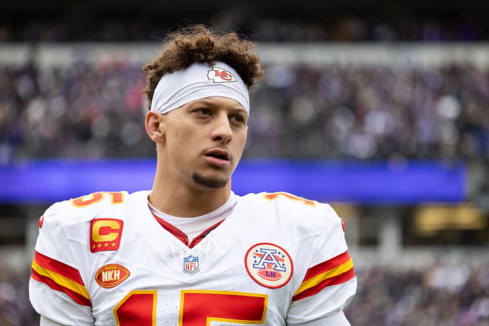 Patrick Mahomes before the AFC Championship NFL football game