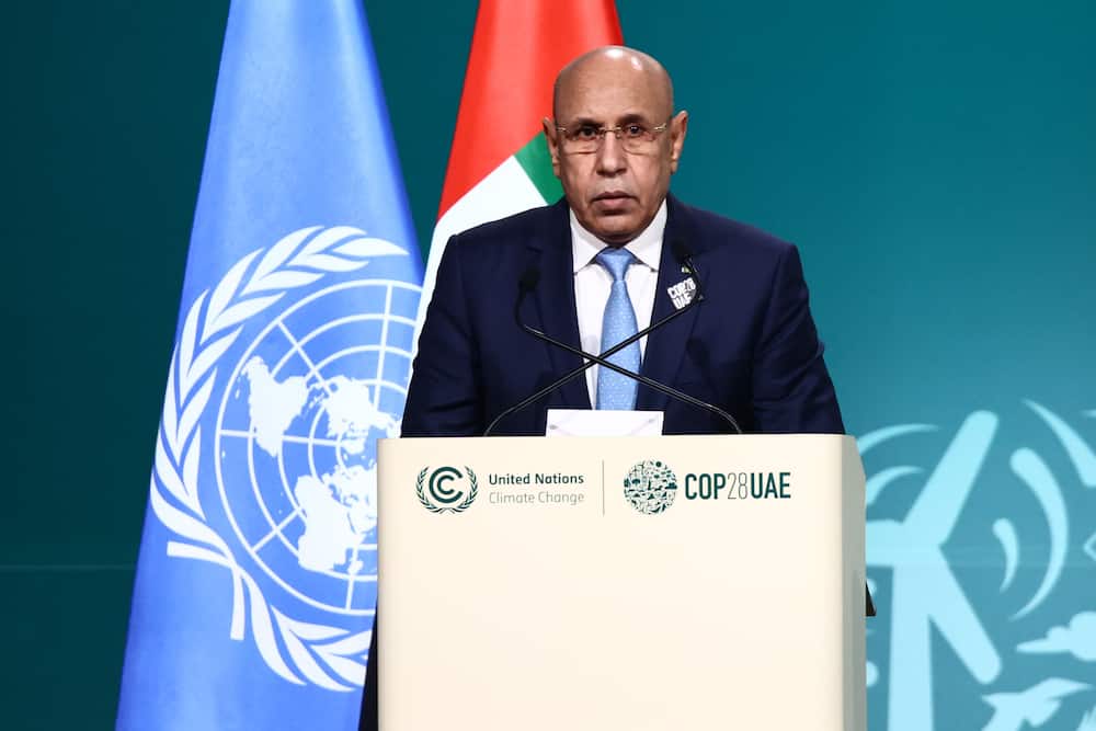 President of Mauritania Mohamed Ould Ghazouani during the United Nations Climate Change Conference