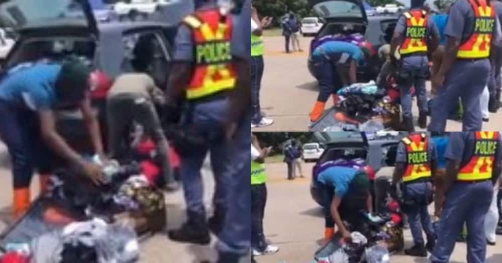 Outrage as clip of SAPS searching bags goes viral