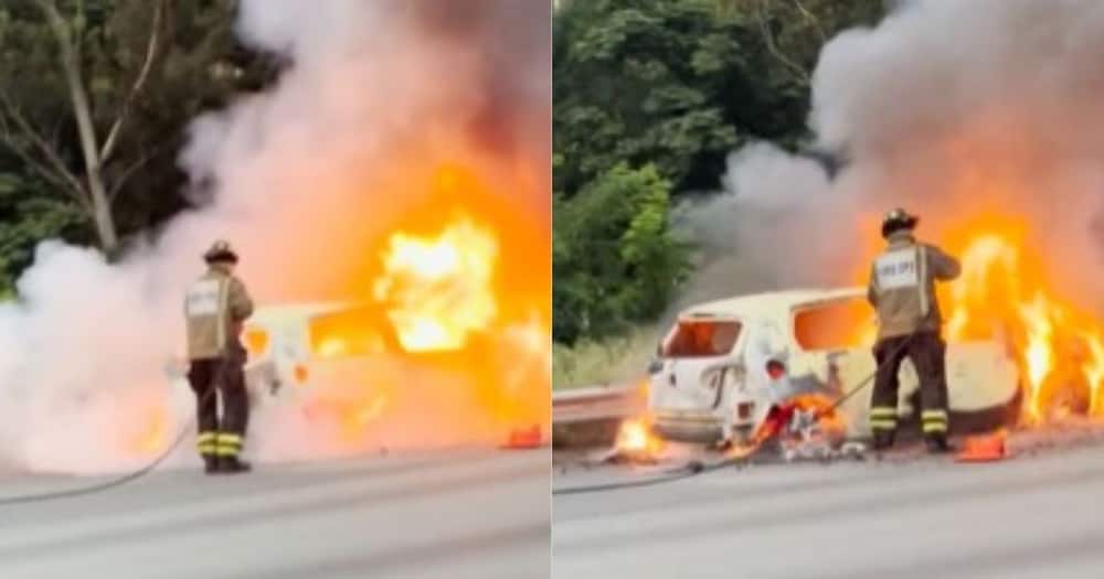 VW Golf GTI, Volkswagen, blaze, flames, car on fire, engulfed in flames, viral video, BI Phakathi