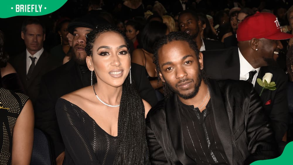 Kendrick Lamar and his fiancée at the Grammys