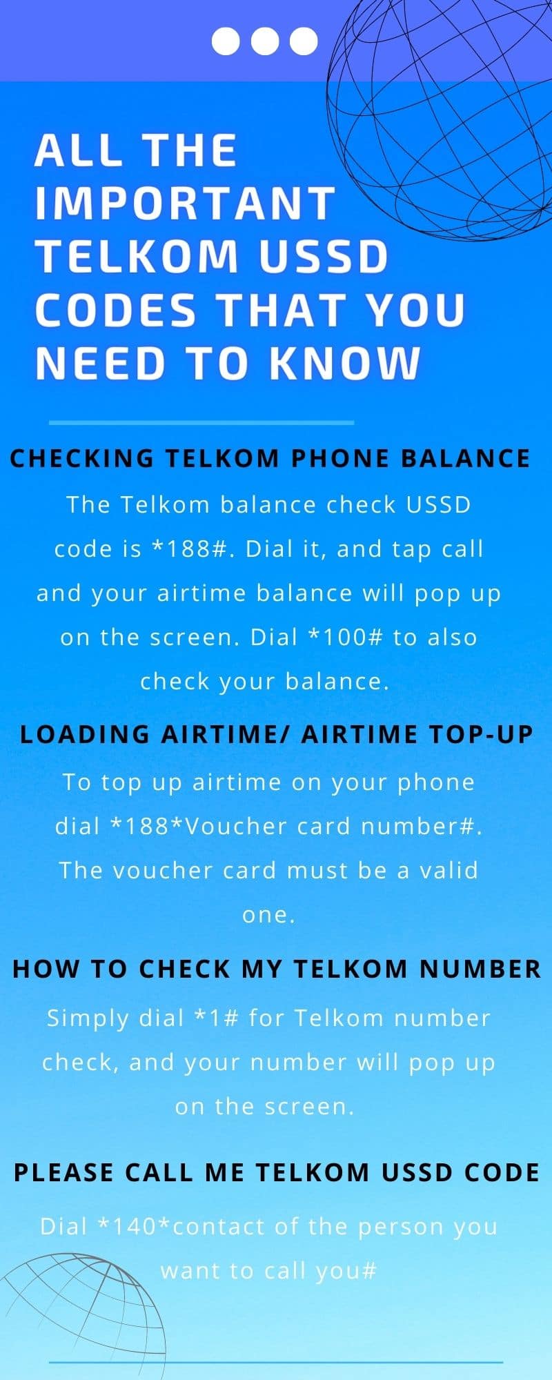 Telkom USSD codes you should know