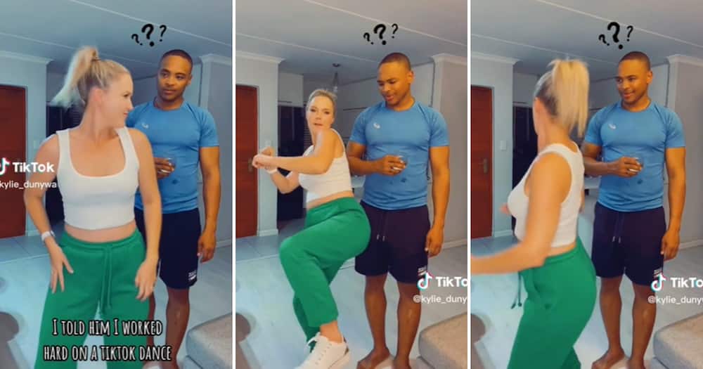TikTok user @kylie_dunywa played on the stigma claiming white people can’t dance and her man was puzzled