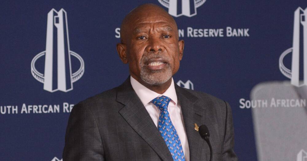 Lesetja Kganyago, governor of South Africa's central bank, speaks during a news conference in Pretoria