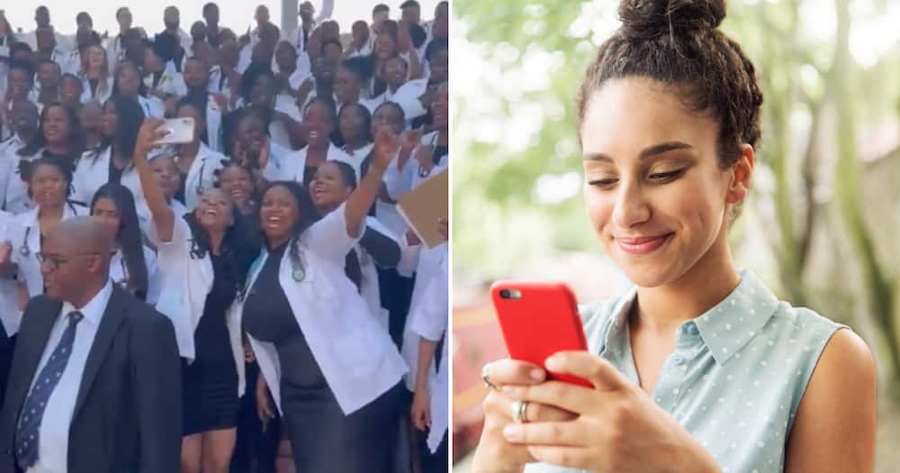 Medical students lit up the TL when they celebrated officially becoming a doctor.