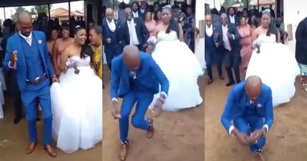 Couple, groom dancing, wedding video, trending video, viral video, Nkao Tempela, South Africa, Mzansi