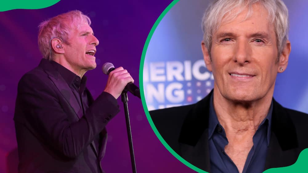 Bolton during NBC's American Song Contest Week 7 Semi-Finals Part 2 (right) and performs onstage during Inaugural Gateway Celebrity Fight Night in March 2022 (left).