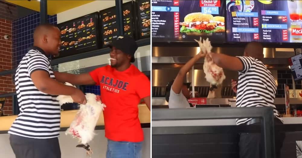 Lebogang Leisa's live chicken KFC, Nandos and Chicken Licken prank goes viral
