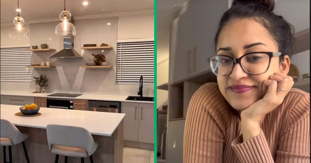 A lady stunned Mzansi after she showcased her renovated kitchen.