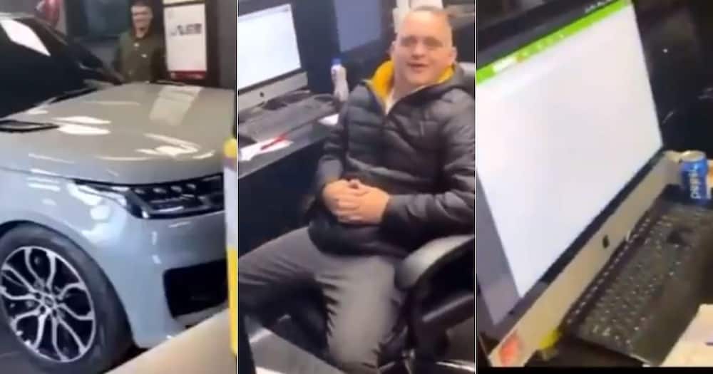 South Africans are reacting to a hilarious video of a luxury car office. Image: @AndreYardman/Twitter